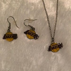 Los Angeles Lakers Hook Earrings and Necklace Set